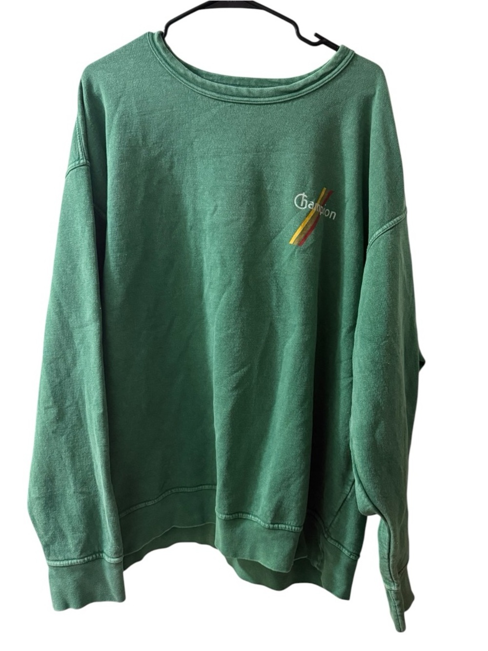 Champion Vintage Retro 2XL XXL Green Crewneck Sweatshirt Spellout Logo